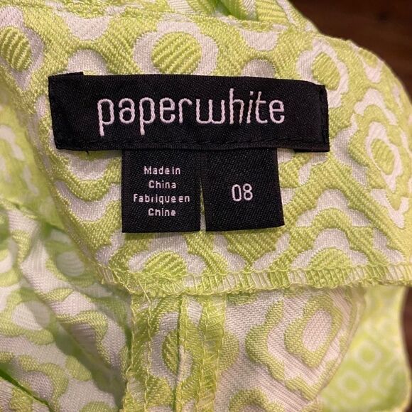 Paperwhite 8 Fluorescent Green Diamond Textured Design Skinny Cigarette Pants - Picture 5 of 10